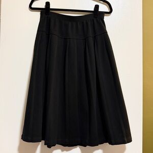 plus size pleated black midi skirt drop waist 14